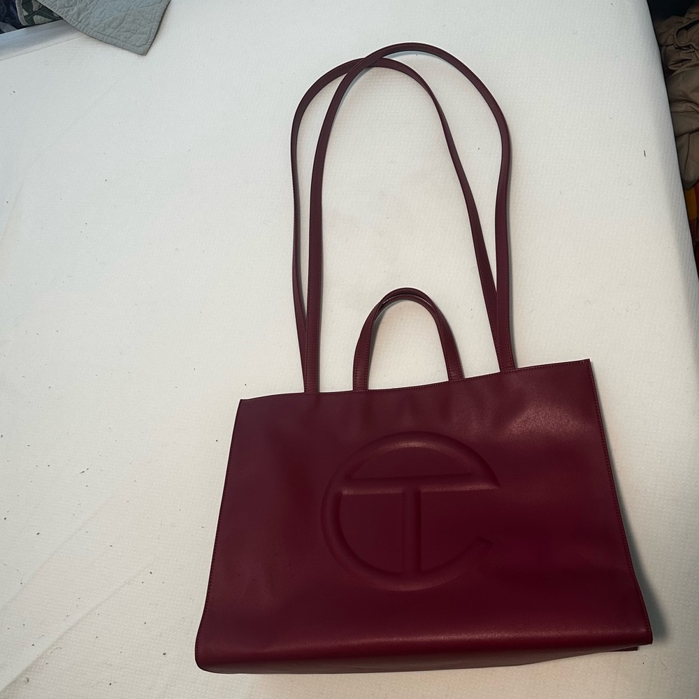 Large Telfar Oxblood Shopping Bag